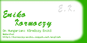 eniko kormoczy business card