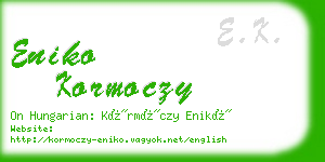 eniko kormoczy business card